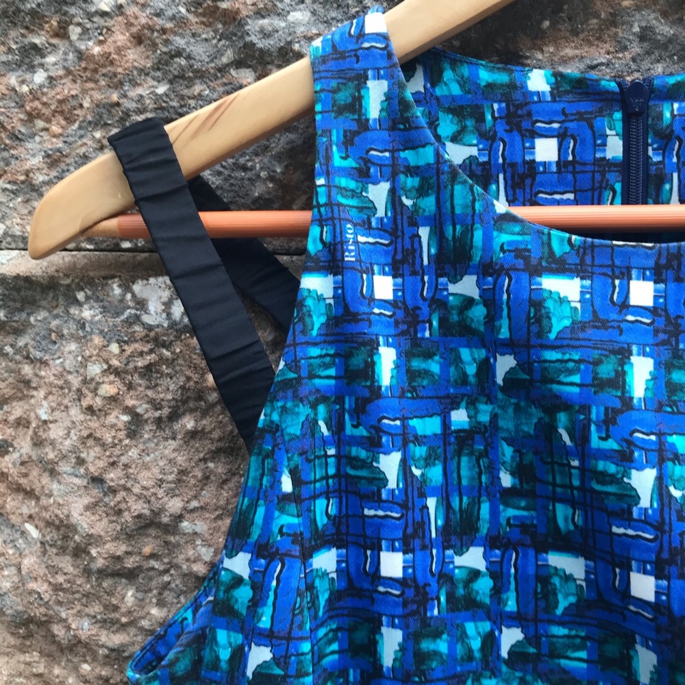 Risto Kyra Hydra-Print Apron Dress Formal Shift - Picture 6 of 8